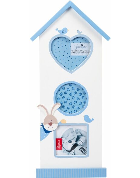 Semmelbunny Haus baby photo gallery light blue/white for 3 photos 6,5x6,5 cm