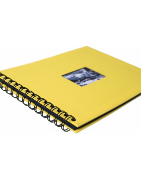 HNFD Album spirale BULDANA jaune soleil nervuré 23x17 cm 40 pages noires