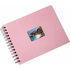 HNFD album a spirale BULDANA rosa a coste 23x17 cm 40 pagine nere
