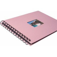 HNFD album a spirale BULDANA rosa a coste 23x17 cm 40 pagine nere