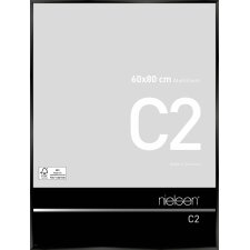 Marco de aluminio C2 anodizado negro brillo 60x80 cm