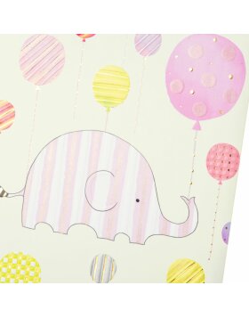 Baby dagboek vrolijke olifant roze