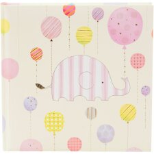 Happy Elephant roze babyalbum 25x25 cm