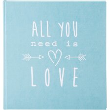 Photo album All you need is love turquoise 30x31 cm