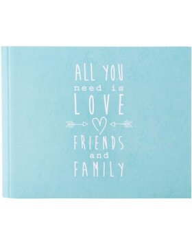 Photo Guestbook All you need is love turquoise