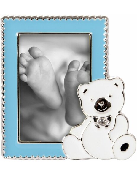 Sweet Bear baby photo frame 5x8 cm blue
