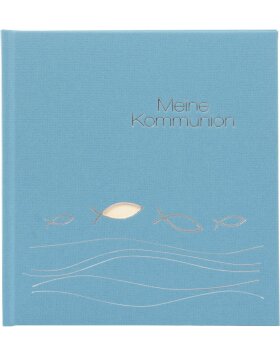 Goldbuch Erinnerungsalbum Kommunion Ichthys blau 23x25 cm 44 illustrierte Seiten