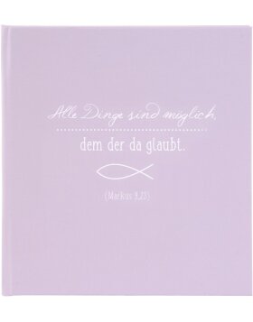 Goldbuch Erinnerungsalbum Credo flieder Konfirmation 23x25 cm 44 illustrierte Seiten
