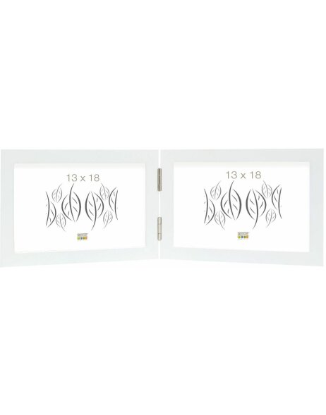 Doppia cornice in legno bianco 10,0 x15,0 cm S68FK formato orizzontale