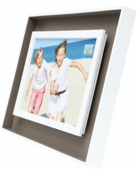 photo frame taupe-white wood 13,0 x18,0 cm