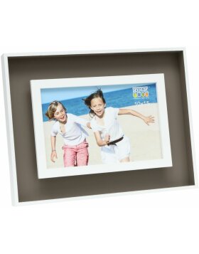 photo frame taupe-white wood 15,0 x20,0 cm