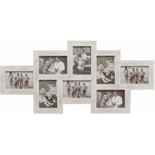 multi picture frame white wood S67TM 8 photos 10x15 cm