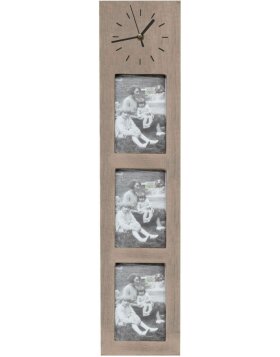 Galerierahmen mit Uhr grau Holz 10,0 x15,0 cm