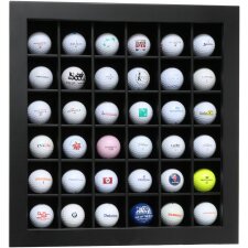 presentation box golf balls black wood 50,0 x50,0 cm