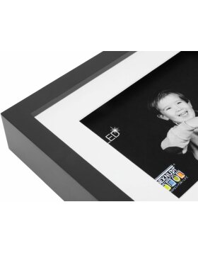 Cadre photo avec LED et passe-partout noir bois 20,0 x30,0 cm S67RL