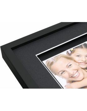 Fotolijst met passepartout zwart hout 20,0 x30,0 cm s67nk