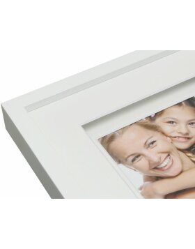 Cadre photo avec passe-partout blanc bois 20,0 x20,0 cm S67NK