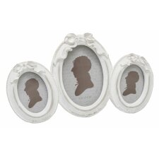 triptych oval white resin S66PM1G3