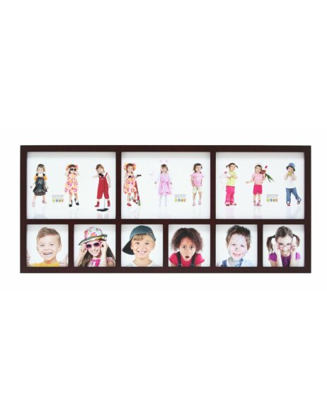 multi picture frame brown wood S59TC