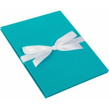 Leporello folder Linum turquoise linen