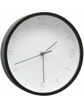 Uhr schwarz mit weißem Hintergrund, Größe: 54 x 55 x 7 cm