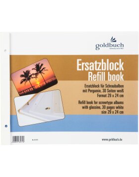 Goldbuch Replacement Block 29x24 cm white for Screw Albums 30x25 cm