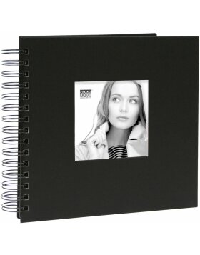 album black with rings and linen cover 20,0 x20,0 cm A66FA