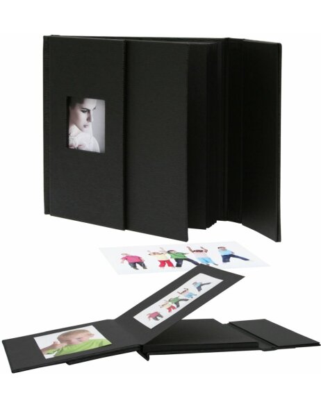Klebealbum schwarz mit Umschlag aus Kunstleder 30,0 x30,0 cm A66ED