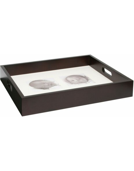 serving tray brown you can personalise, size: 36 x 44 x 7,5 cm