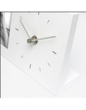Photo clock Lugano white 10x15 cm
