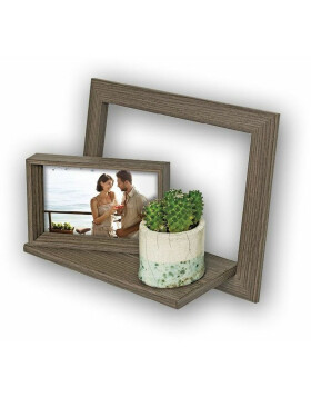 Wooden shelf Adelaide with frame 10x15 cm