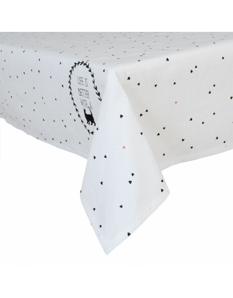 tablecloth 150x150 cm Cat Lovers white/black