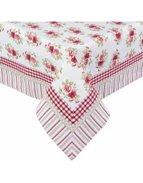 tablecloth 150x150 cm Garden of Roses red/white