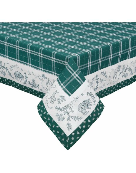 tablecloth 130x180 cm Wild Forest green/white