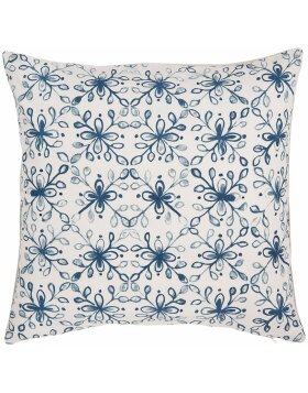 CHA20 - cushion cover FLORAL 40x40 cm blue/white