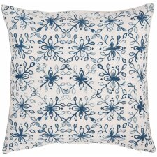 CHA20 - cushion cover FLORAL 40x40 cm blue/white