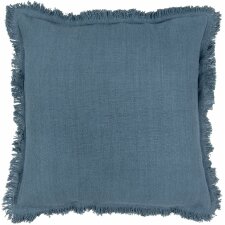 kg023.026dbl - kussen franje ii 45x45 cm blauw