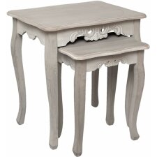 set of 2 side tables 57x61x41 cm grey - 5H0298 Clayre Eef