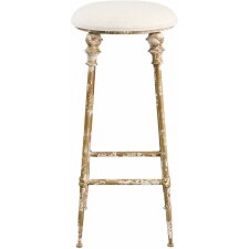 Clayre & Eef stool 34x78 cm brown/white