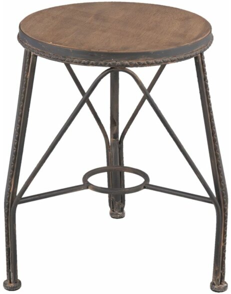 Clayre &amp; Eef stool 37x37x44 cm brown/black