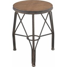 Clayre & Eef stool 37x37x44 cm brown/black