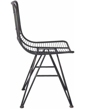 Stuhl schwarz-grau 49x49x85 cm aus Eisen