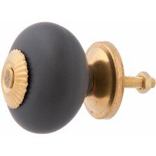 furniture knob 4x4 cm - anthracite/gold