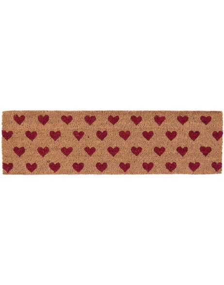 Tappeto da porta Hearts in marrone - 75x22x2 cm