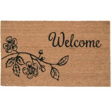 door mat Welcome in brown/black - 75x45x1 cm