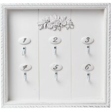key cabinet NUMBERS 29x3x29 cm made of wood/iron