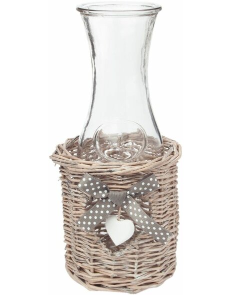6RG0029 Clayre Eef - Carafe with basket in brown/transparent