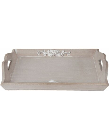 SIMPLE tray 34x23x5 cm grey/beige MDF/polyresin