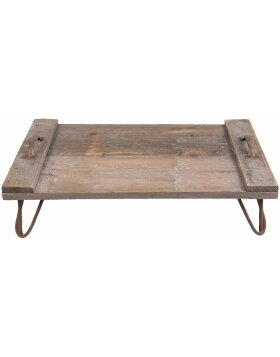 SPECIAL tray 56x38x16 cm brown/shabby wood/iron