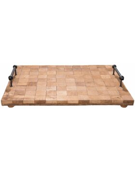 WOVEN tray 48x36x8 cm natural/brown wood/iron